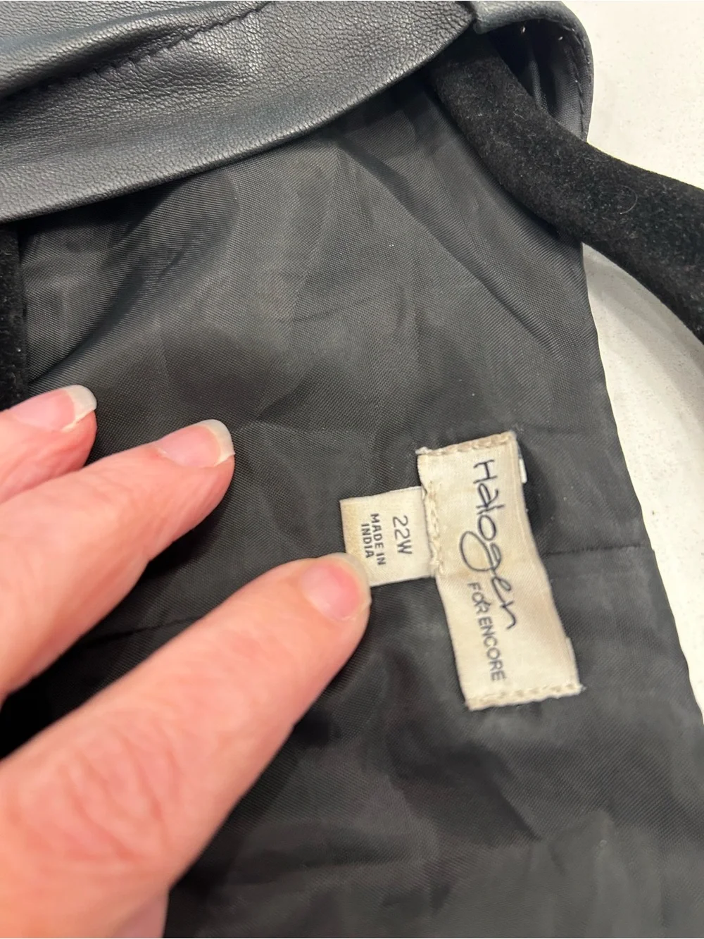 Halogen Black Draped Leather Jacket